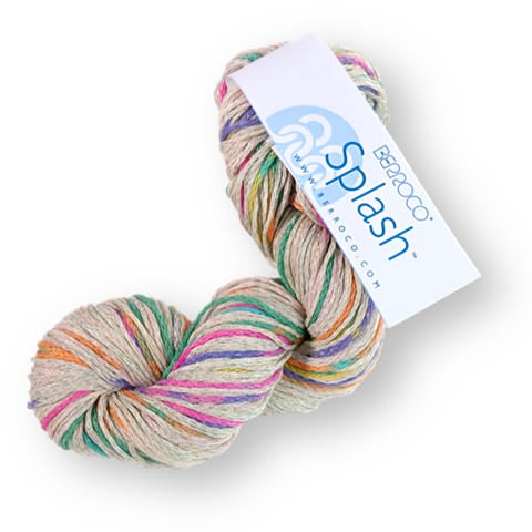 One skein of Splash yarn made of rayon and cotton 
