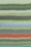 20 green shades aqua and rust stripes