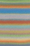 Green orange lilac blue mustard stripes
