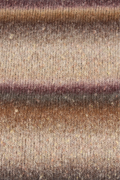 01 gradient shades of brown, beige, grey and maroon with a fluffy and tweedy texture