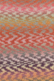 24 wavy pattern of orange hues, greens and pink