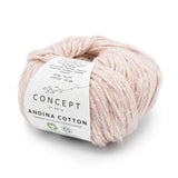 One ball of Andina Cotton yarn in rose pink