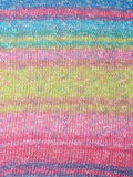 3525 Bloom blue pink lime striped cotton slub yarn